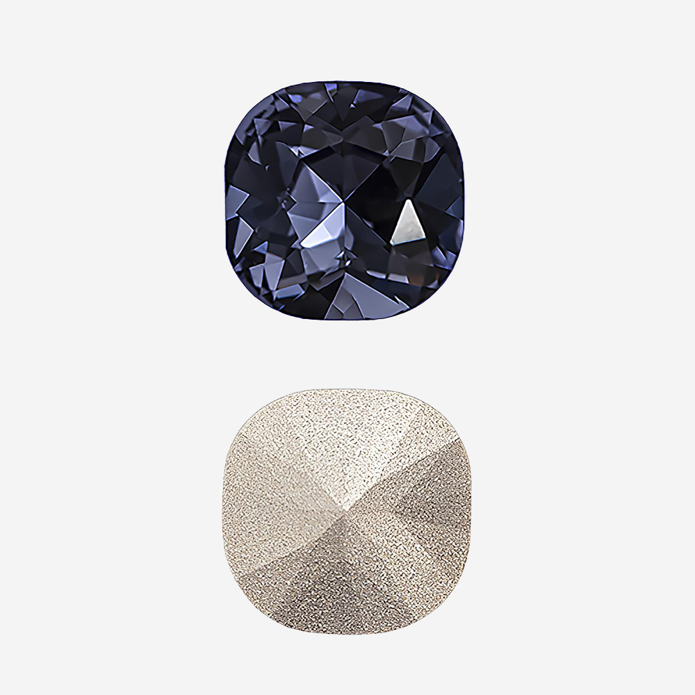 Кристалл Кушон (Сushion), оттенок "Танзанит"/"Tanzanite", 12мм