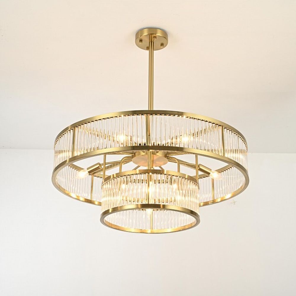 Люстра на штанге Imperiumloft RH Marais Round Chandelier D80 40,2668