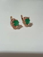 Серьги серебряные с изумрудным агатом