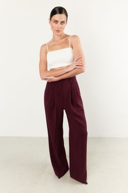 Брюки-палаццо бордовые