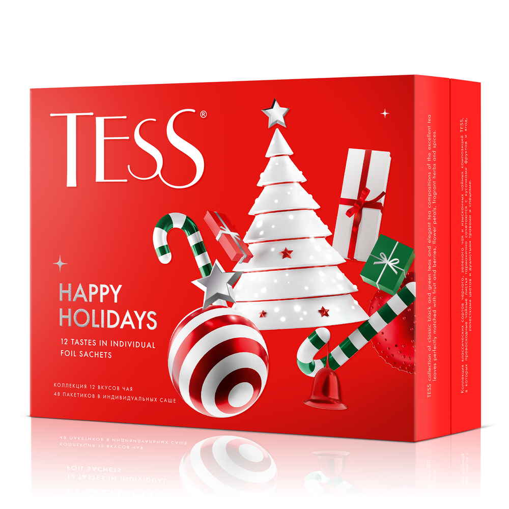 Коллекция чая и чайных напитков в пакетиках Tess Happy Holidays, 48 пак/уп (Тесс)