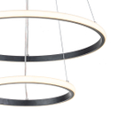 Подвесной светодиодный светильник 68Вт, 5355Лм, 3000-6000К, Ra>80, плавная регулировка мощности, изменение цветовой температуры, ночник, металл/силикон, черный