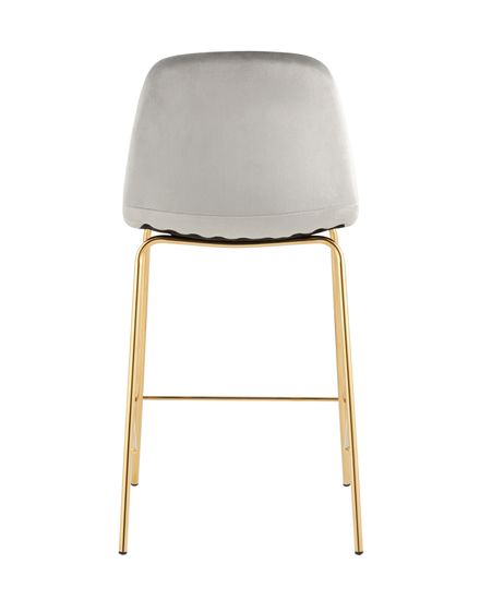 Стул полубарный Валенсия SN, велюр серый, золотые ножки 2 шт