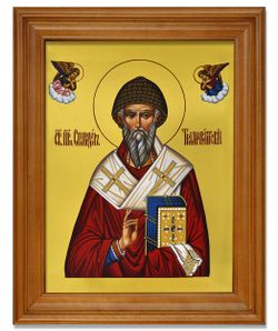 Спиридон Тримифунтский. Рукописная икона.