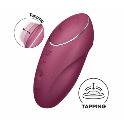 Клиторальный стимулятор с вибрацией Satisfyer Tap&Climax 1 бордовый