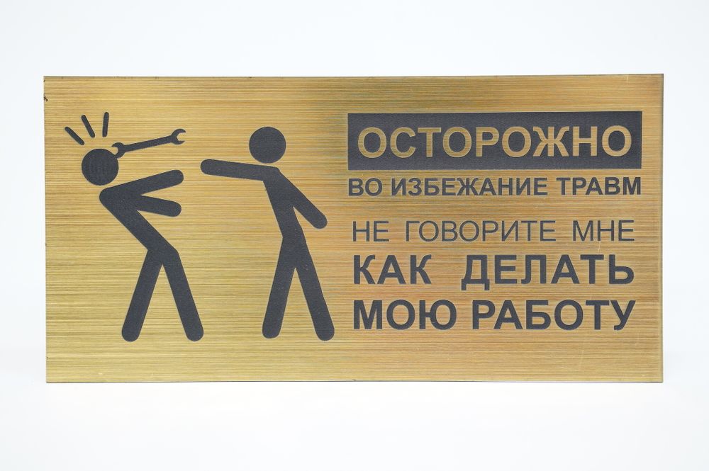 ПЛАСТИК ЗОЛОТО НЕ ГОВОРИТЕ МНЕ КАК ДЕЛАТЬ МОЮ РАБ 200х100ММ