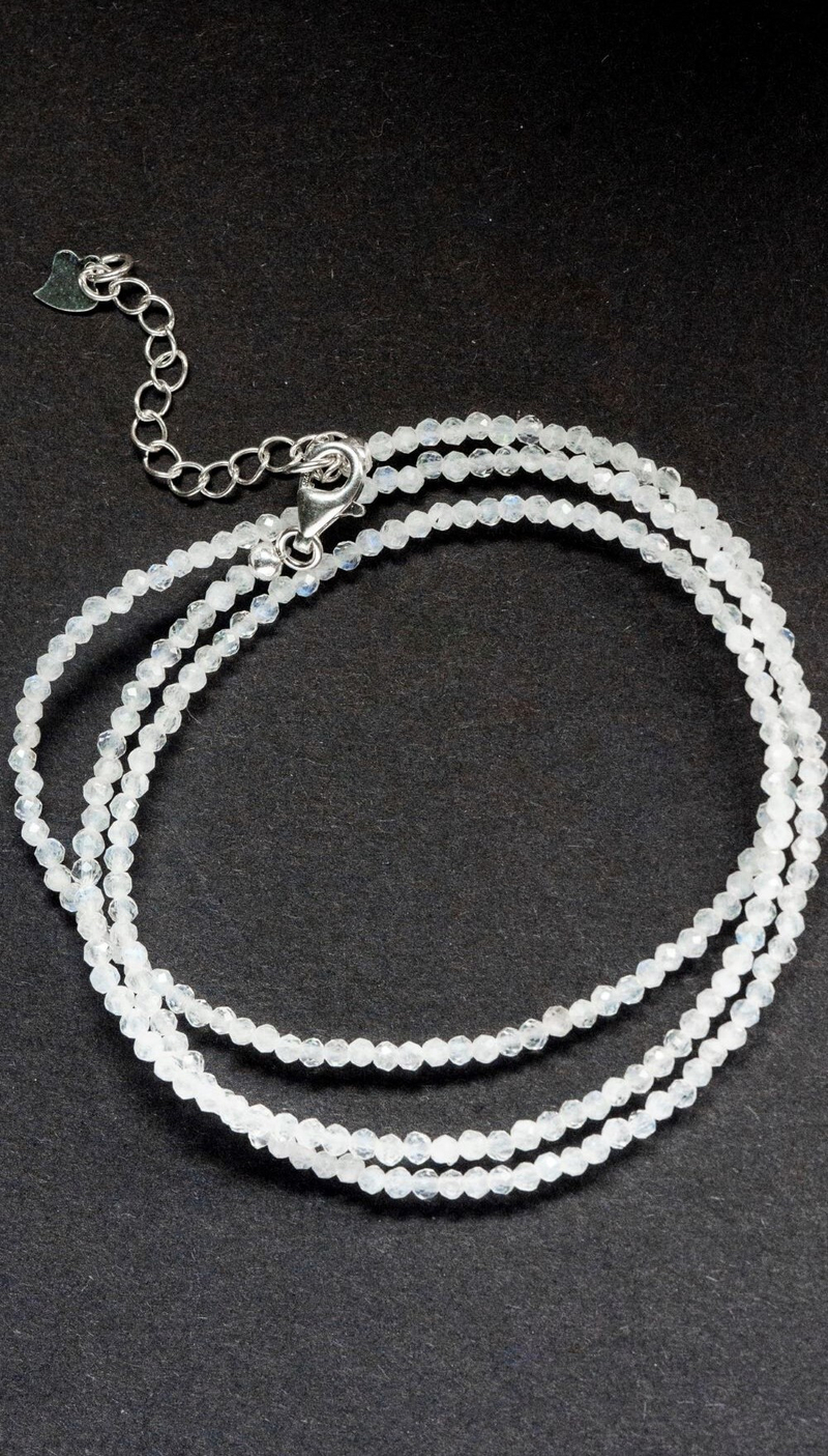 Цепочка "Memo about Moon" тонкая из лунного камня с удлинителем 47-54 см