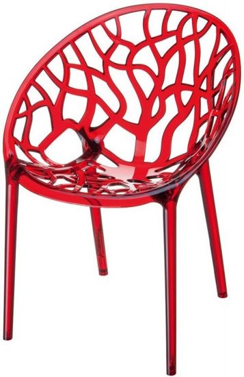 Кресло красное прозрачное Crystal