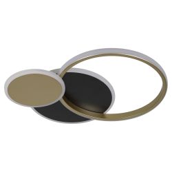 Светильник потолочный светодиодный ЭРА Модерн City CLL-1-60 3K-6,5K RC BK+GD с ДУ черный/золото