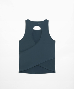 Oysho Футболка комфортлюкс с перекрестной спиной, васильково-серый