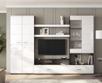 Стенка в гостиную со шкафом Белый/Цемент Светлый, МГС, 150х38х153,5 см SV-Мебель