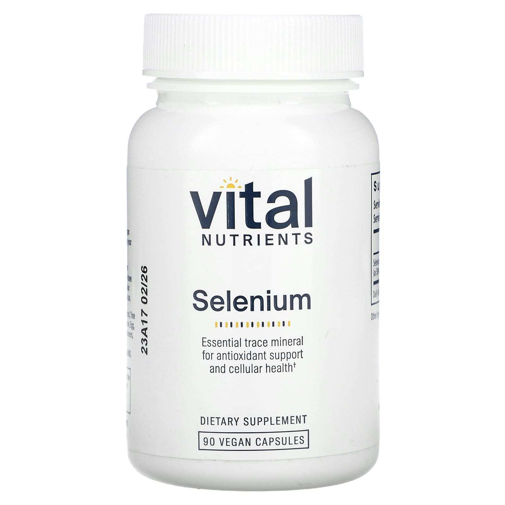 Vital Nutrients, Селен, 90 веганских капсул (200 мкг в каждой капсуле)