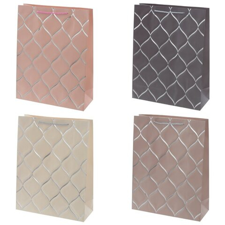 GAEM Пакет подарочный L (бумага 210г/м2, блок микс 12шт), L31 W12 H40 см, 4в.