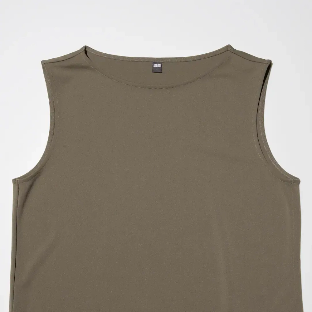UNIQLO ТОП БЕЗ РУКАВОВ, ОЛИВКОВЫЙ
