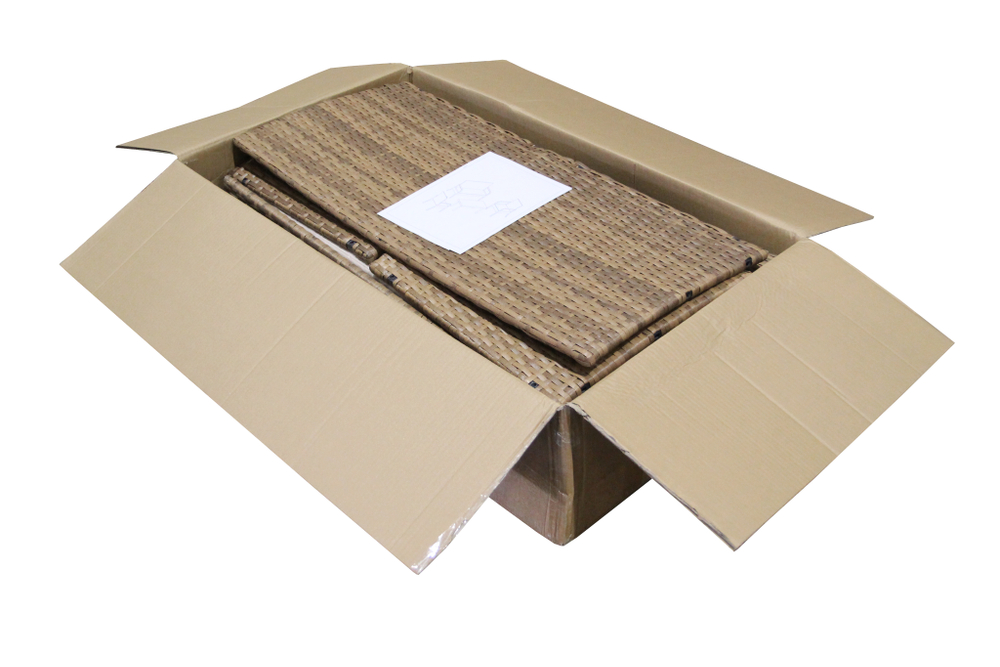 Набор мебели Лион арт.SFS011/1 коричневый, бежевый 1 уп. (стол+2кресла+диван ротанг кор., подушки беж.) "Garden story"