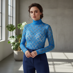 Гипюр стрейч ярко-голубой