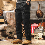 Мужские рабочие брюки в американском ретро-стиле, весенне-осенний стиль, свободные прямые тактические функциональные повседневные брюки на флисовой подкладке.