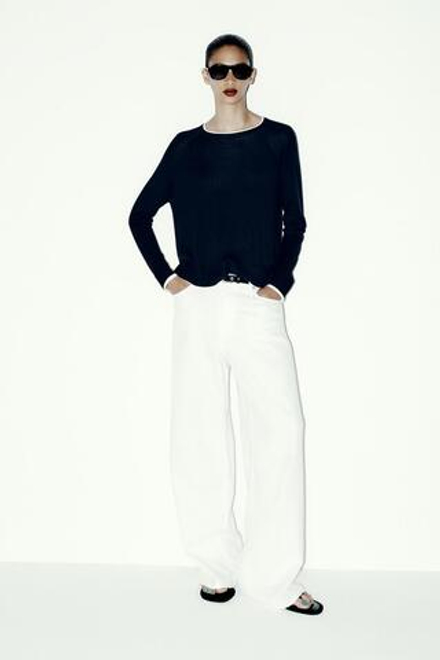 ZARA ТРИКОТАЖНЫЙ ДЖЕМПЕР, МОРСКОЙ СИНИЙ