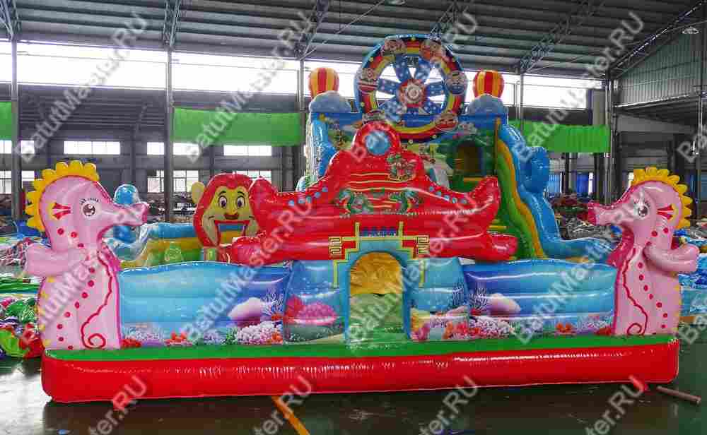 Коммерческий надувной батут "В гостях у Львёнка" 8*8*6 м
