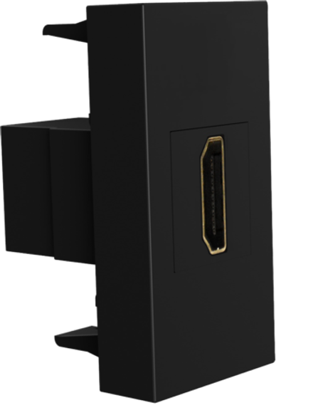 Розетка HDMI,  1мод.,  черн. (22.5х45мм)