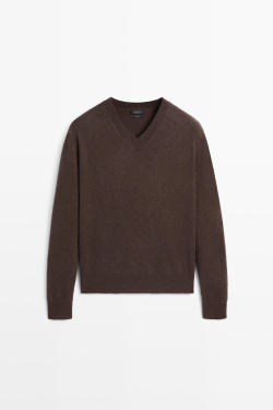 Massimo Dutti Свитер из 100% кашемира, табачный
