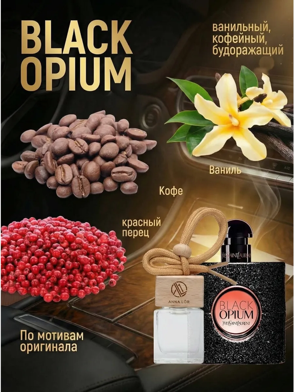 Ароматизатор в машину - автопарфюм Black Opium