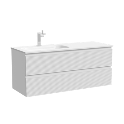 Тумба подвесная SANCOS Folk  левая 1195х445х500, c двумя ящиками оснащенными доводчиками, Bianco, арт.FL120LW