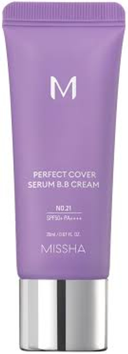 Missha M Perfect Cover Serum BB Cream, SPF50+/PA++++ тон 21 тональный BB крем с антивозрастной сывороткой для сияния кожи