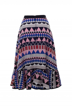 Юбка запах с воланами мультиколор 07-17SS