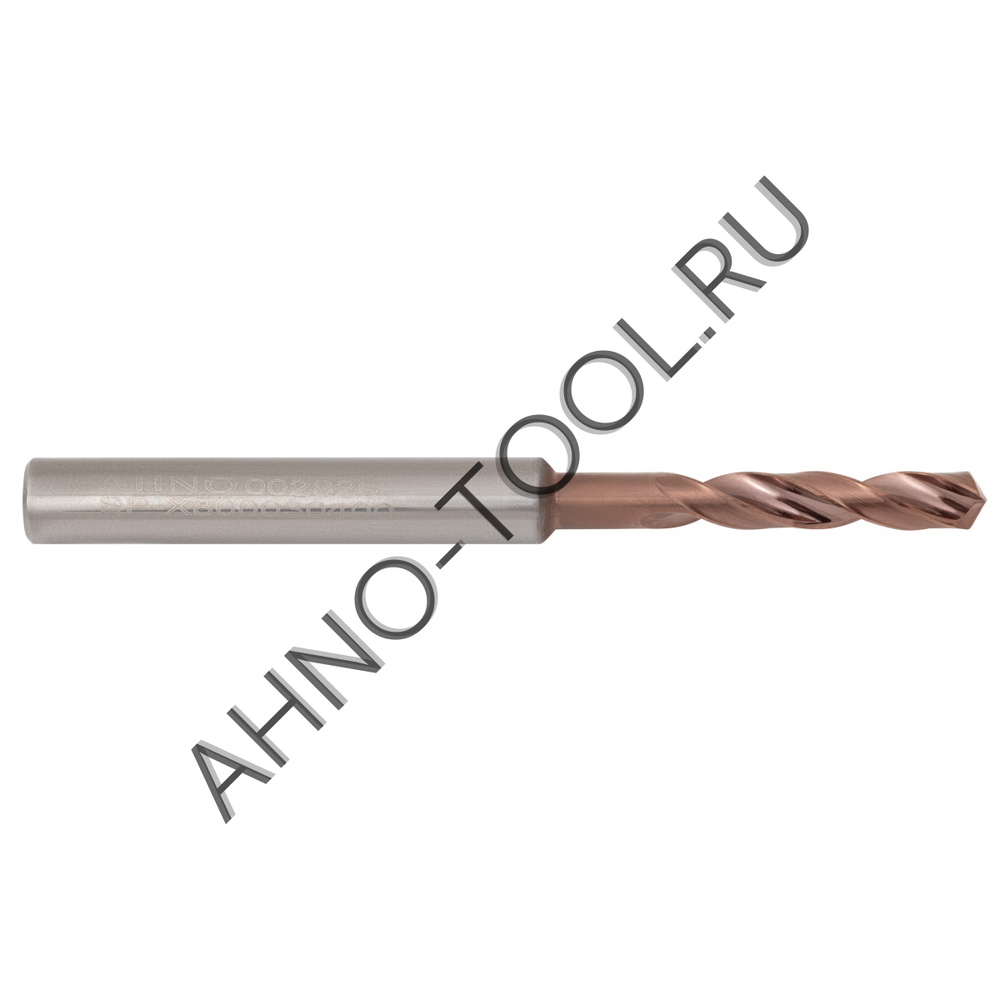 Сверло  4.0мм  твердосплавное 3D без подвода СОЖ. SP-X800030400 VHM AHNO по стали, чугуну, нерж. и ж