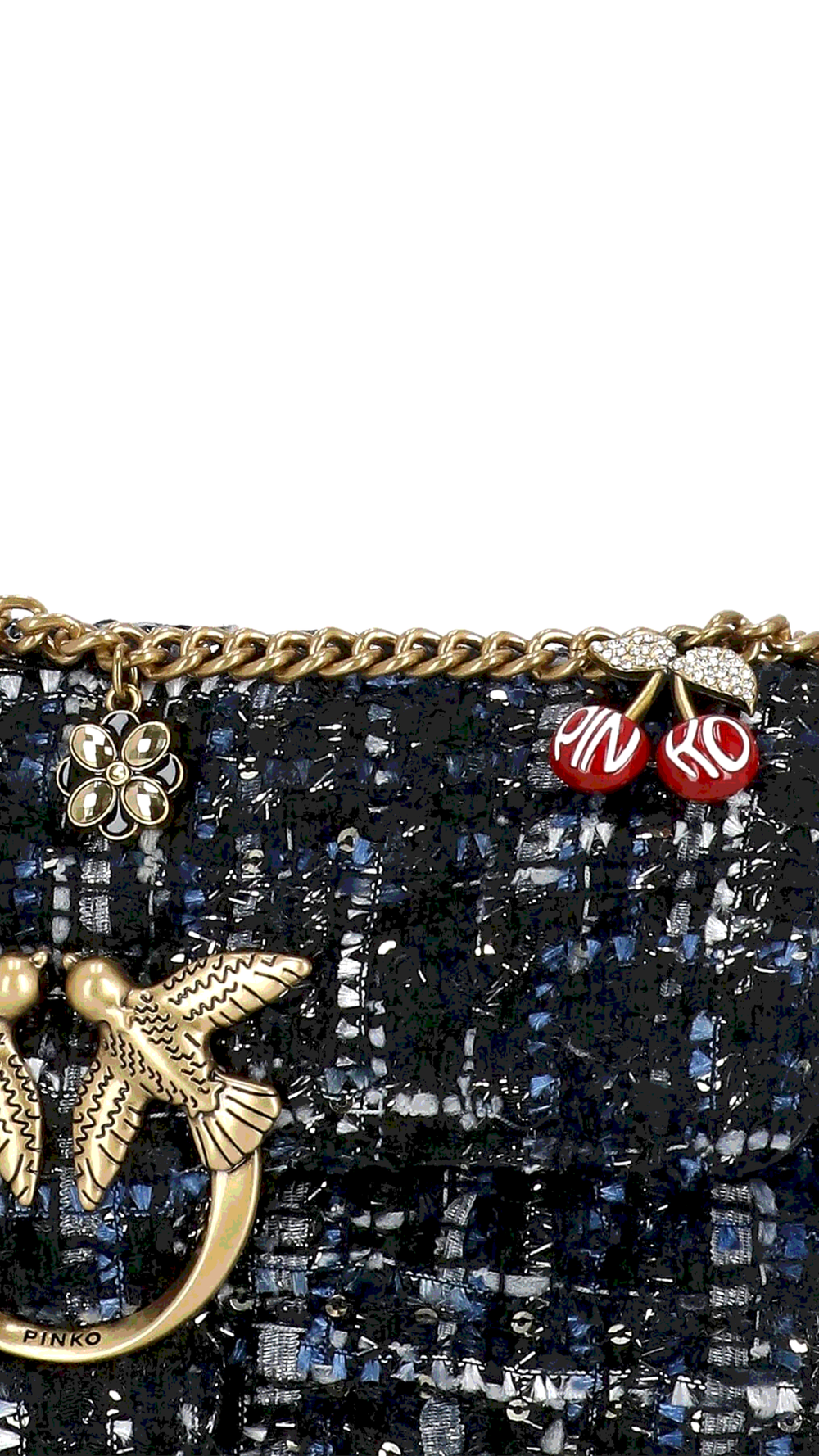 LADY LOVE BAG PUFF MAXI QUILT TWEED - dark blue
