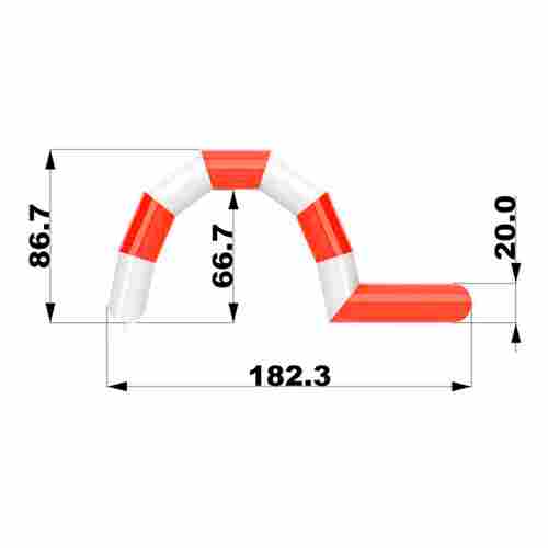 Надувная лестница для бассейна из ПВХ с бассейном, красный, 1.82*1.1*0.87 м