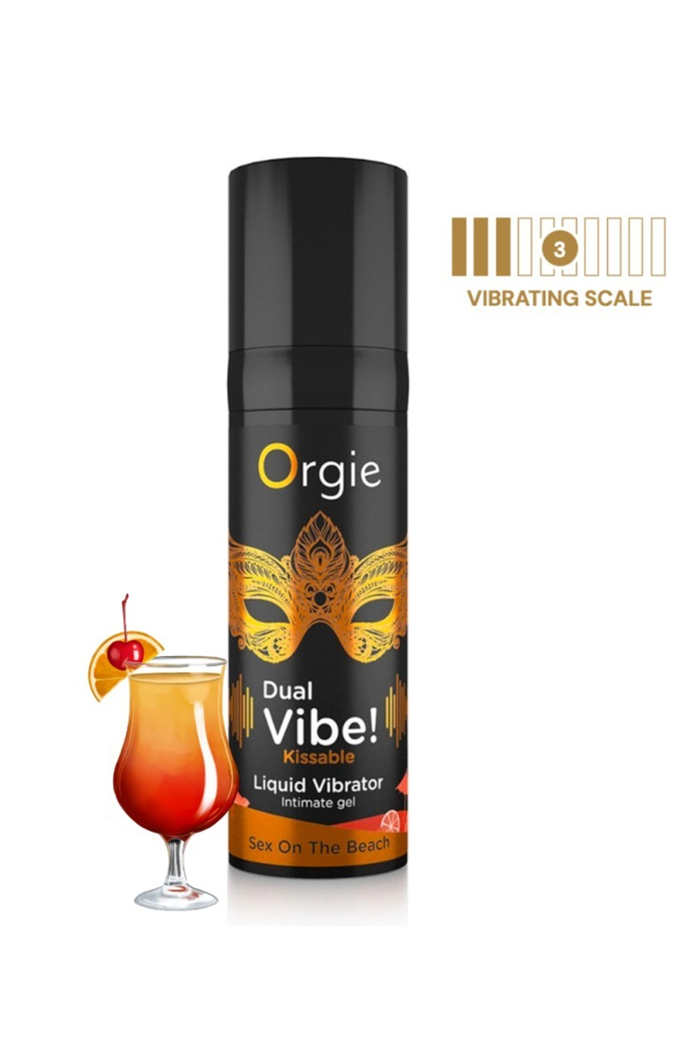 Orgie жидкий вибратор DUAL VIBE! со вкусом коктейля SEX ON THE BEACH 15мл