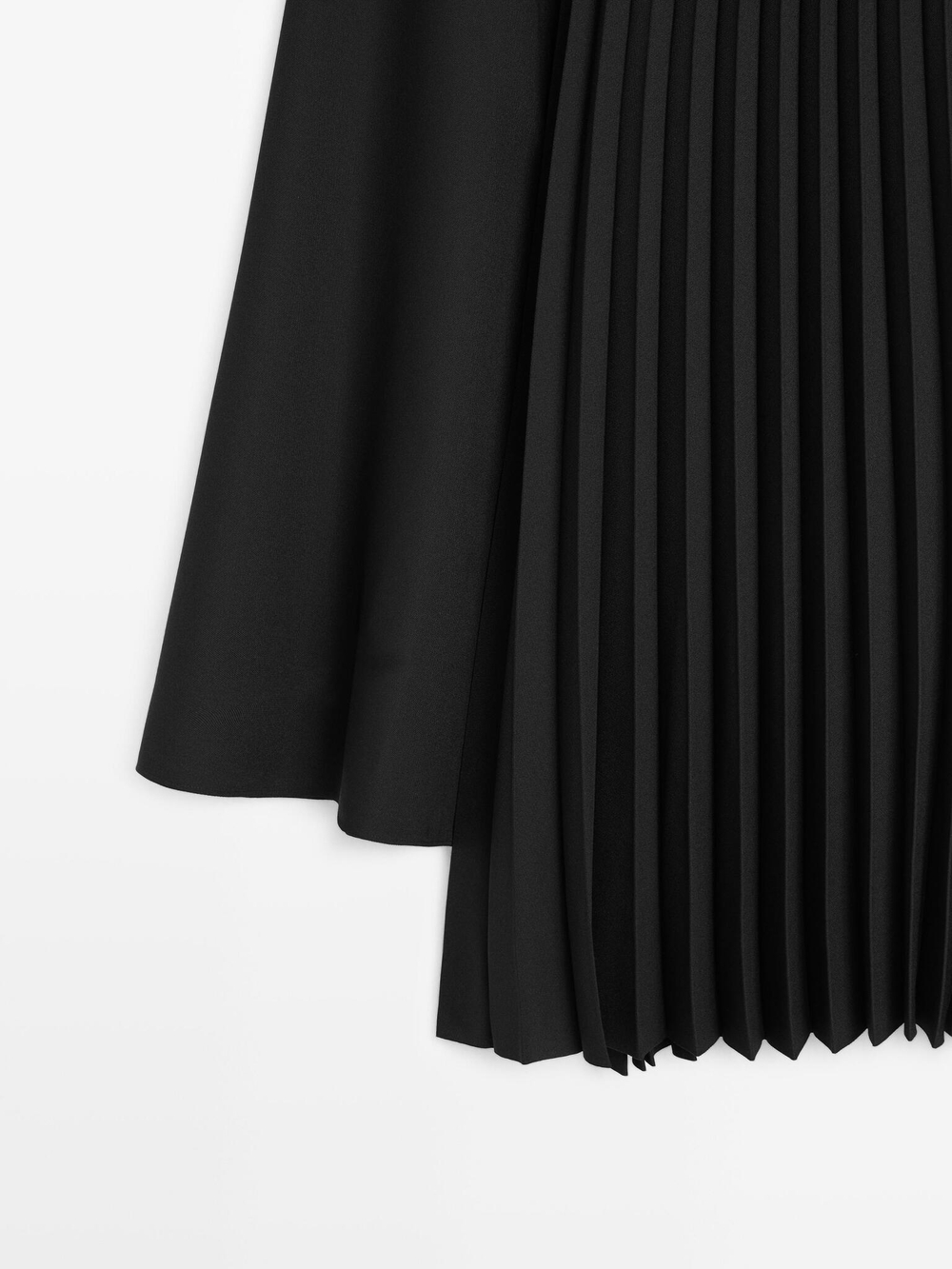 Massimo Dutti Юбка асимметричного кроя в складку, черный