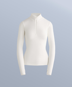 Oysho Термофутболка с застёжкой-молнией на половину длины, белый