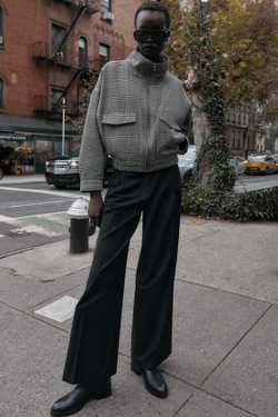 ZARA ШИРОКИЕ БРЮКИ С ВЫСОКОЙ ПОСАДКОЙ, ЧЕРНЫЙ