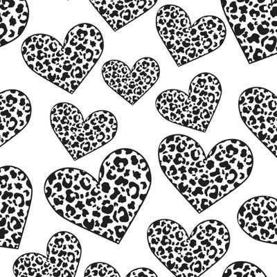 Леопардовые сердца черно - белые цвета