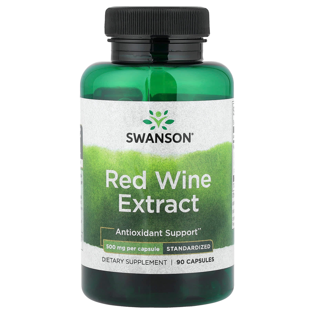 Swanson, Экстракт красного вина, 500 мг, 90 капсул