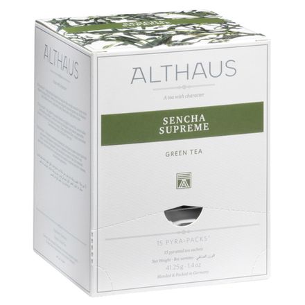 Чай зеленый Althaus Sencha Senpai в пирамидках, 15 шт