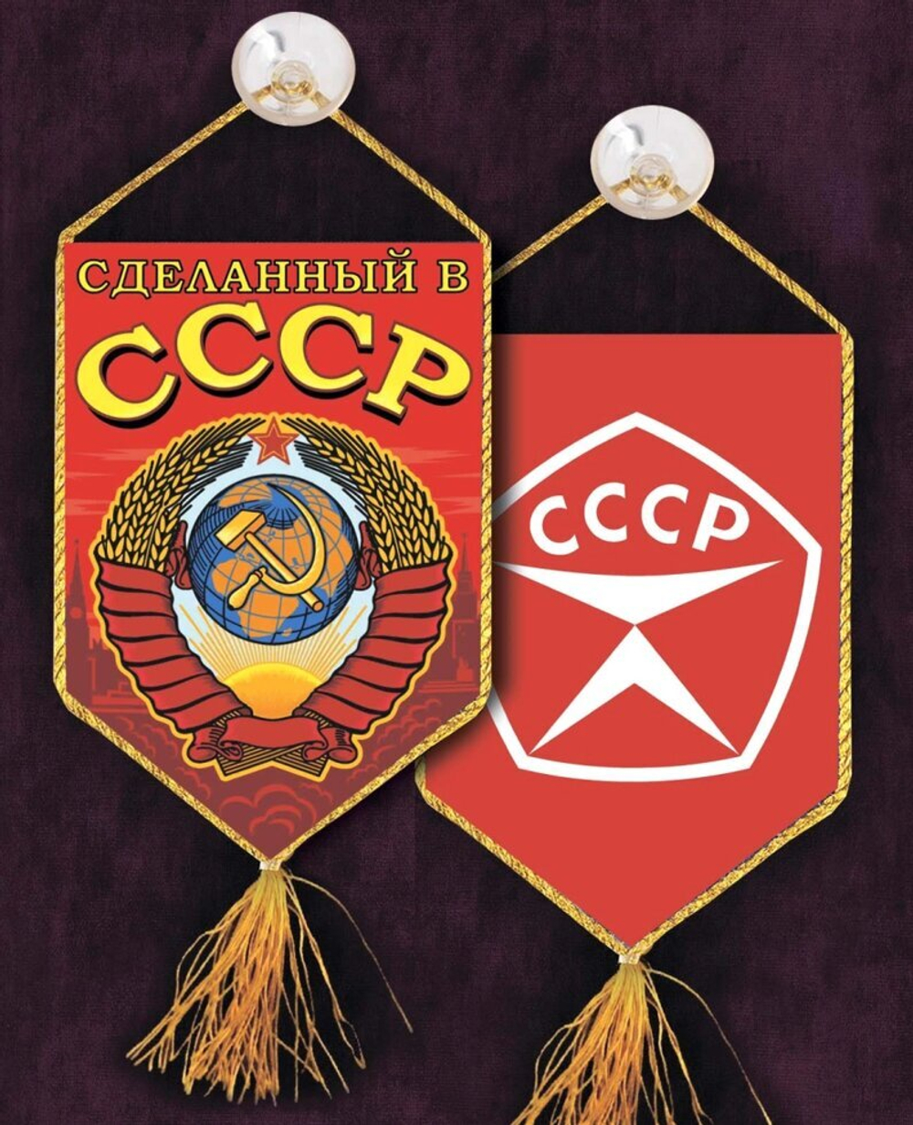 Автомобильный вымпел "Рождён в СССР" 10x15 см.