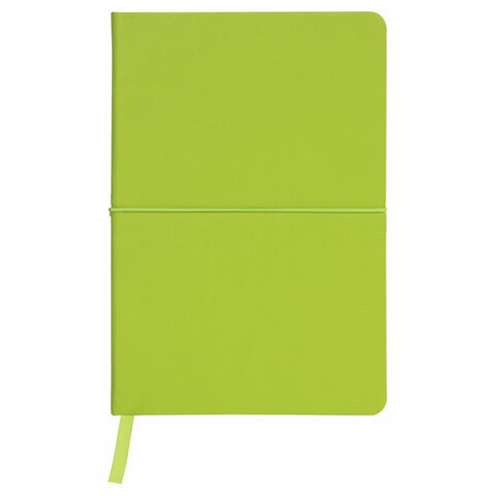 Блокнот в клетку с резинкой А5 (148x218 мм), 80 л., под кожу светло-зеленый BRAUBERG "Metropolis X", 111033