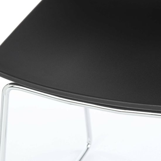 Стул Cafeteria ножки металл, сиденье черный пластик