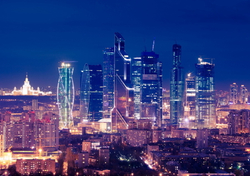 Фото на стекле "Москва Сити ночью"
