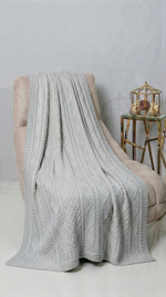 Плед 130x170 Косы-волны МПД034-33 св. серый