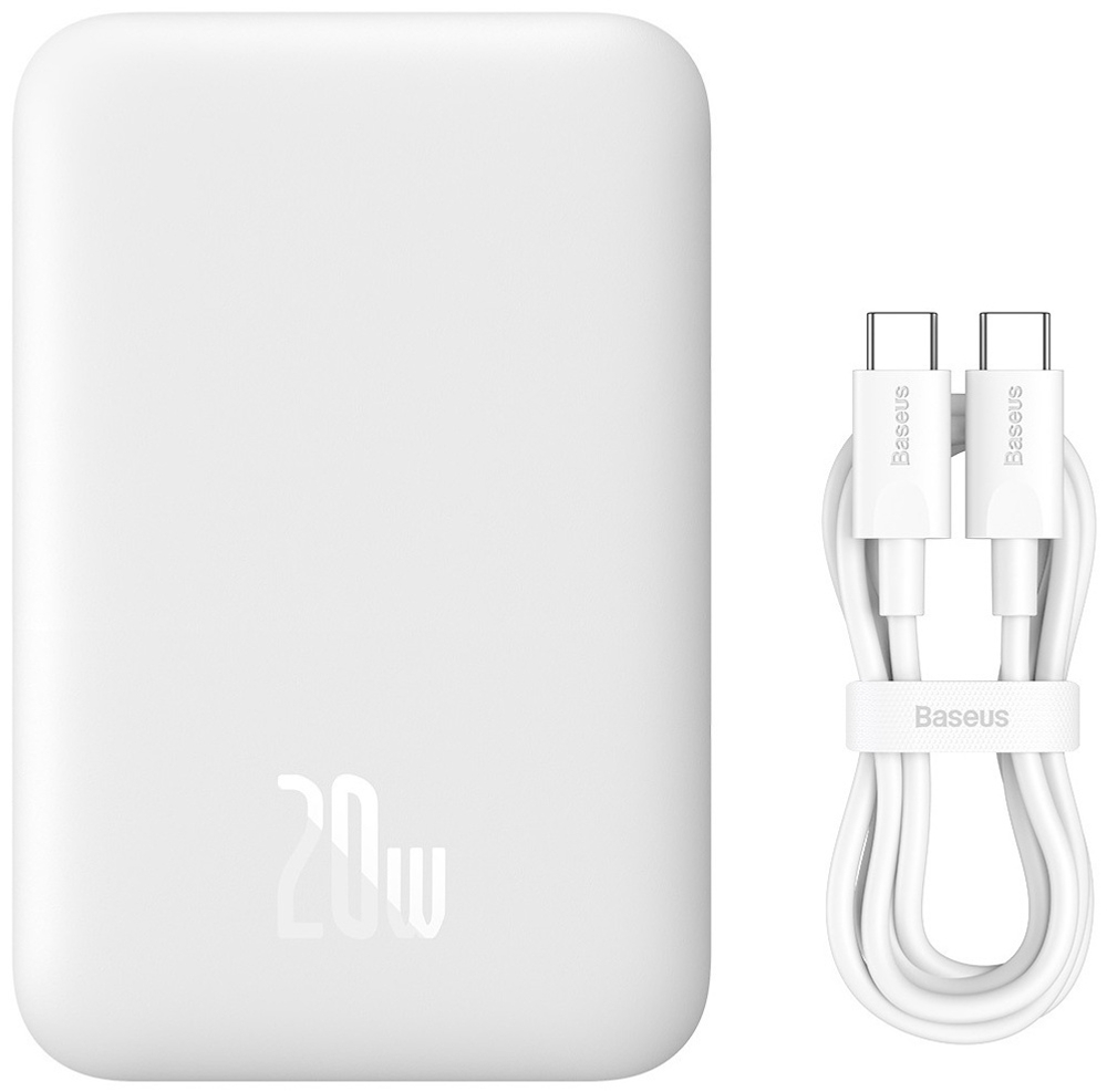 Внешний аккумулятор Baseus Magnetic Mini Air C+Qi 20W P10059002223-00 6000 мАч белый
