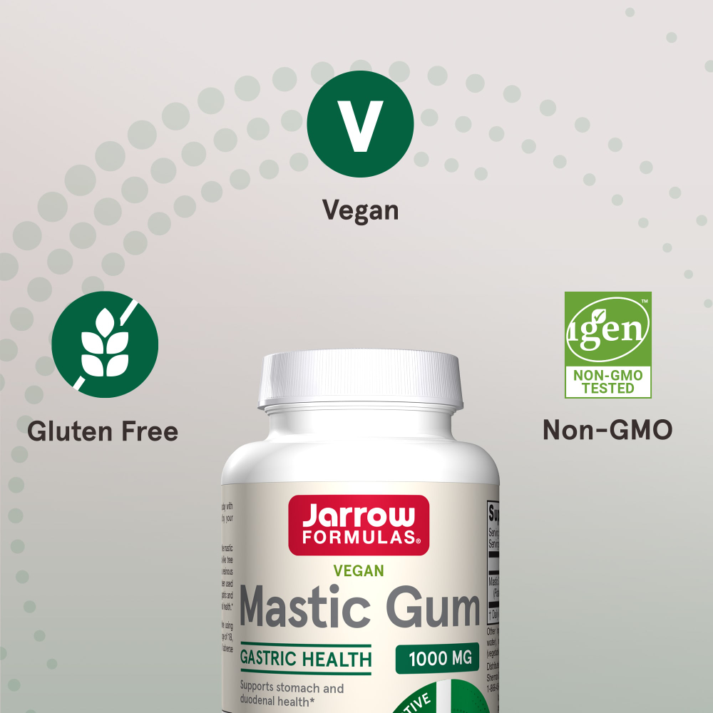 Jarrow Formulas, мастиковая смола, веганский продукт, 120 вегетарианских капсул (500 мг в 1 капсуле)