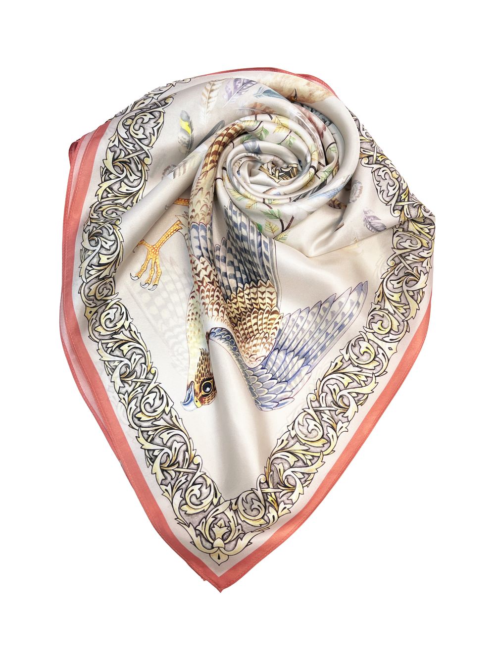 Платок «Полёт соколов» 100% шёлк