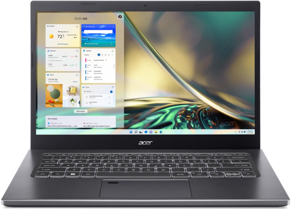 Ноутбук Acer Aspire A514-55, 14&amp;quot; (1920x1080) IPS/Intel Core i5-1235U/16ГБ DDR4/512ГБ SSD/Iris Xe Graphics/Windows 11 Home, серый [NX.K5DER.009]