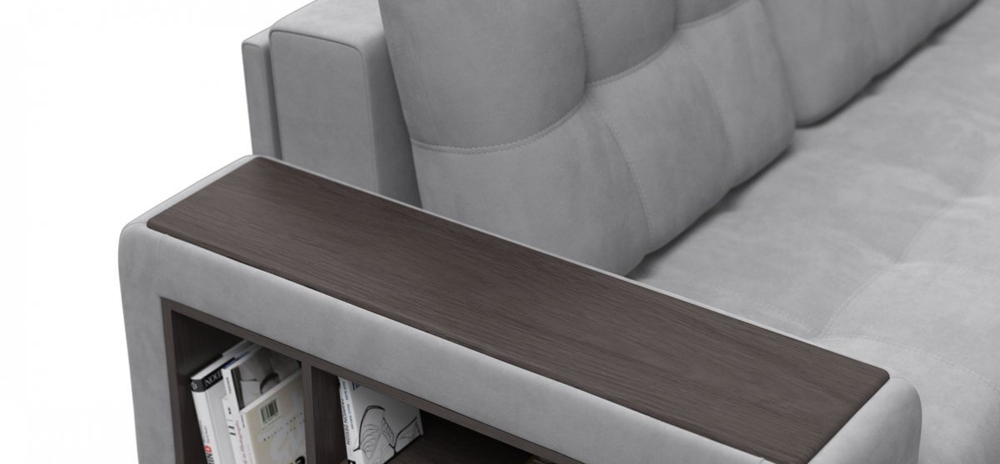 Угловой диван Босс ХЛ Велюр Монолит сталь