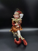 Эльф 60см в коричневое/золото ST24-3